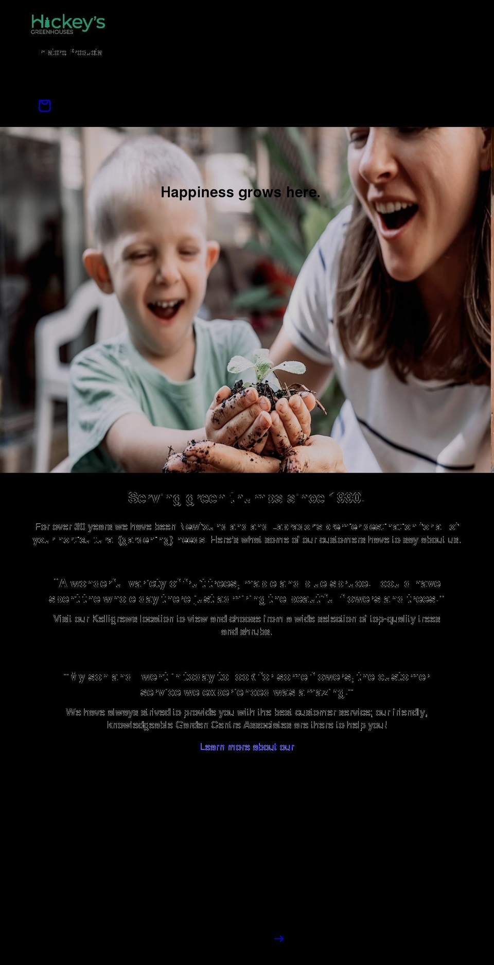 hickeysgreenhouses.com shopify website screenshot