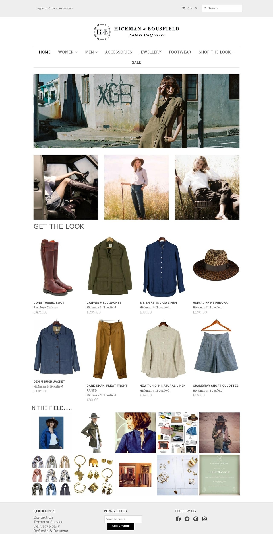 hickmanandbousfield.com shopify website screenshot