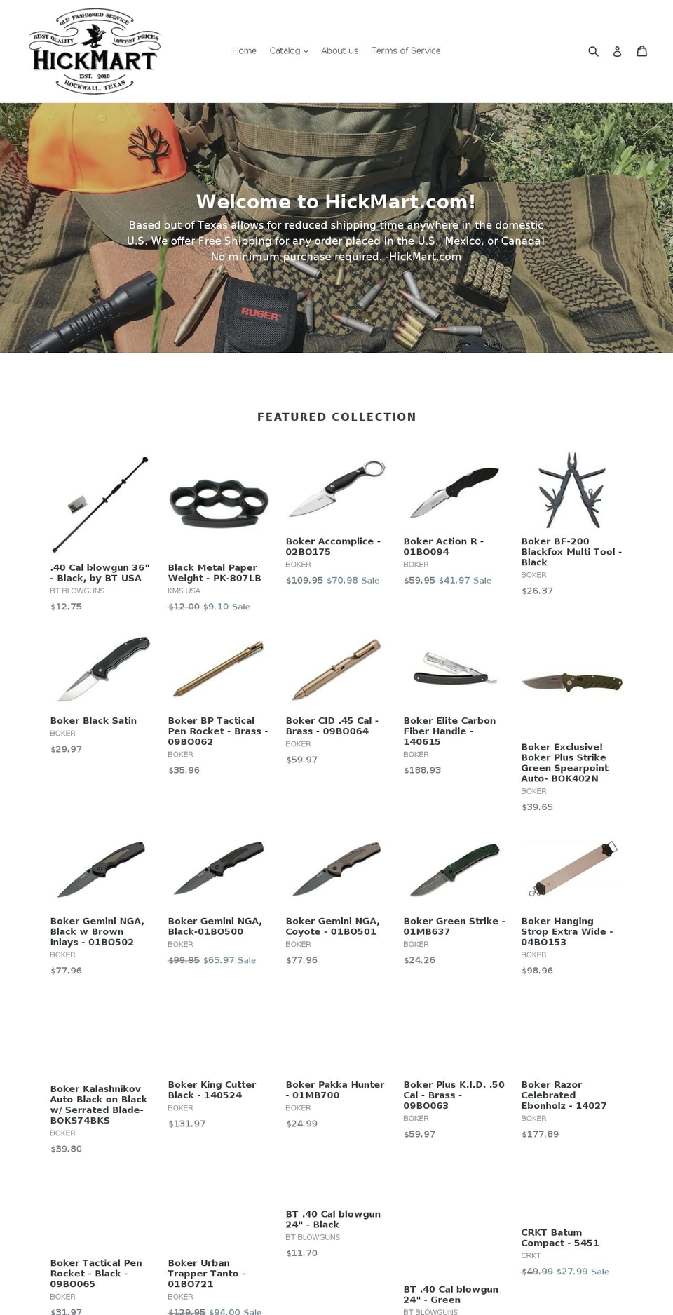 hickmart.com — Shopify storefront screenshot