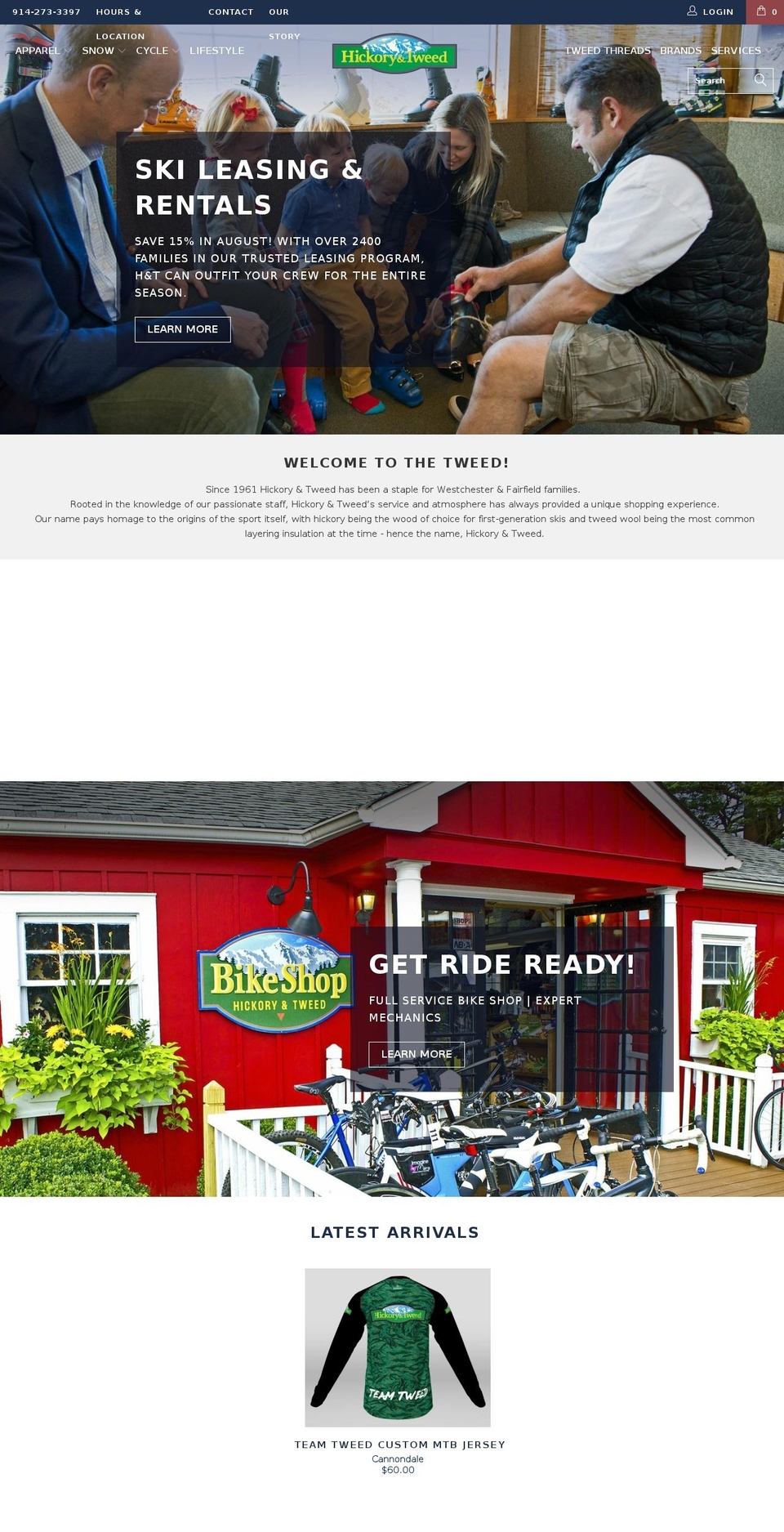 hickoryandtweed.com shopify website screenshot