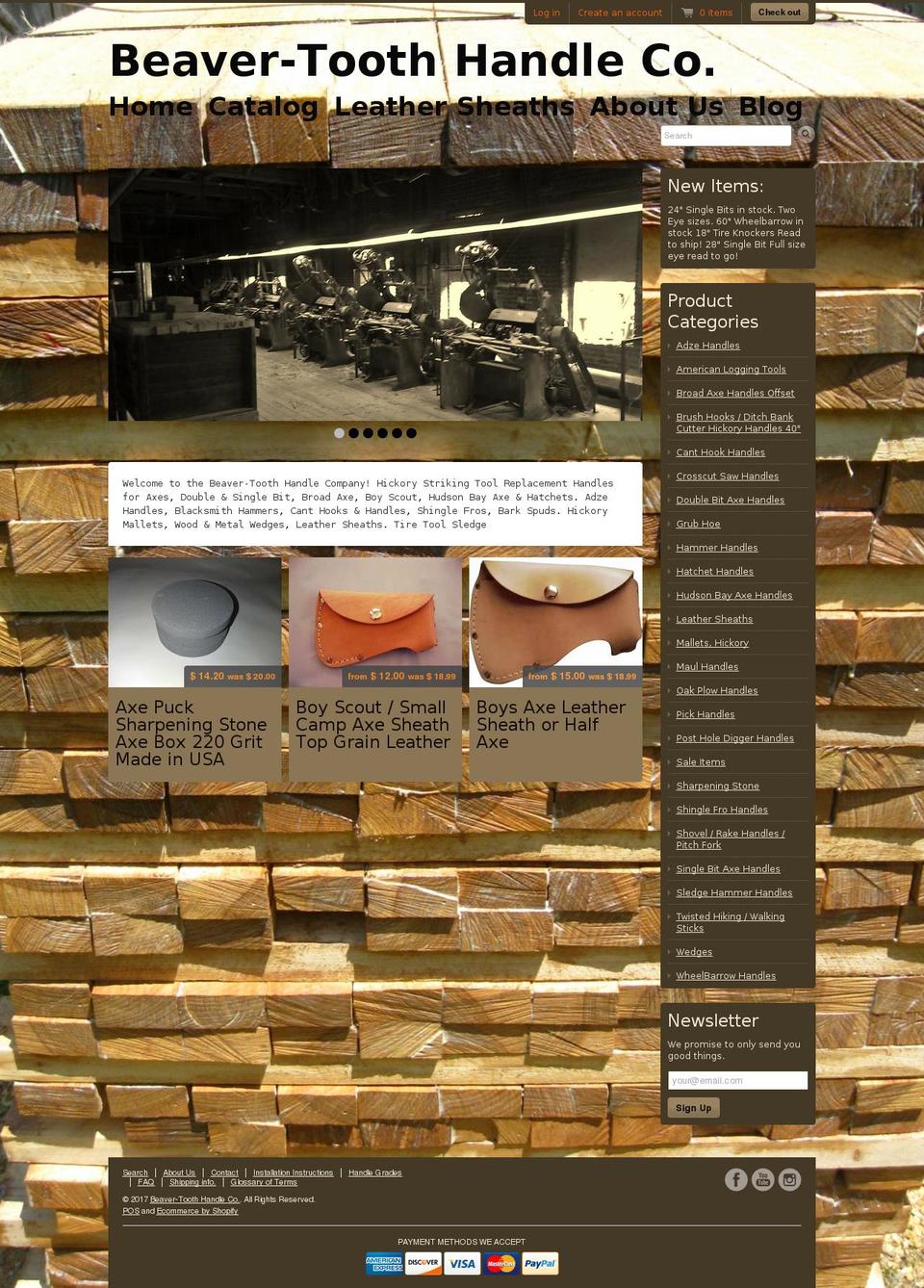 hickoryhandlestore.com shopify website screenshot