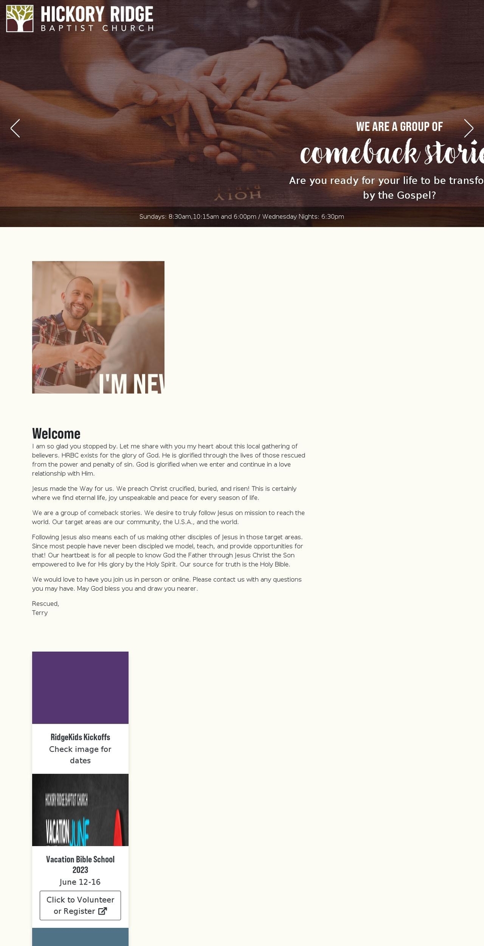 hickoryridge.net shopify website screenshot