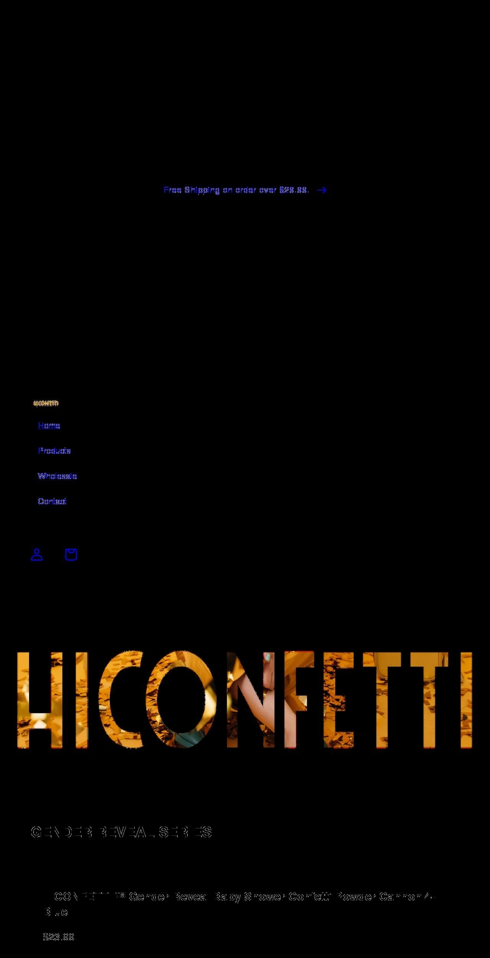 hiconfetti.com shopify website screenshot