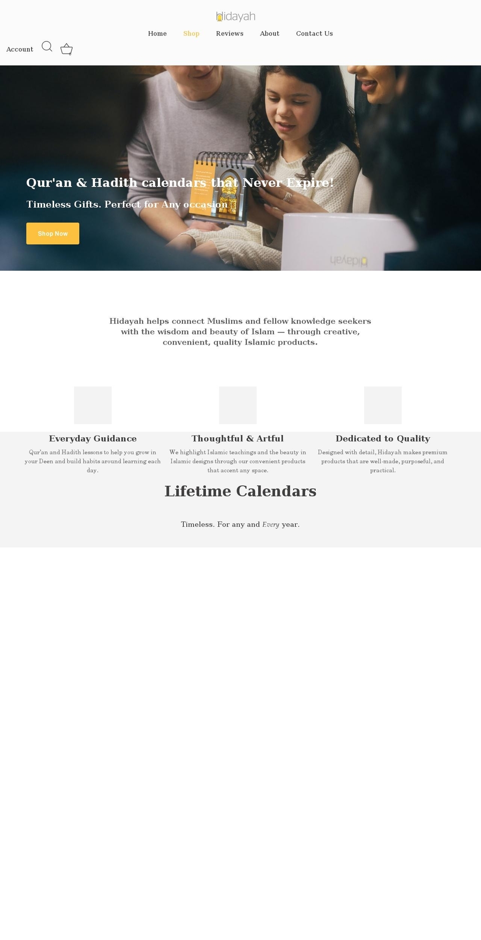 hidayah.us shopify website screenshot