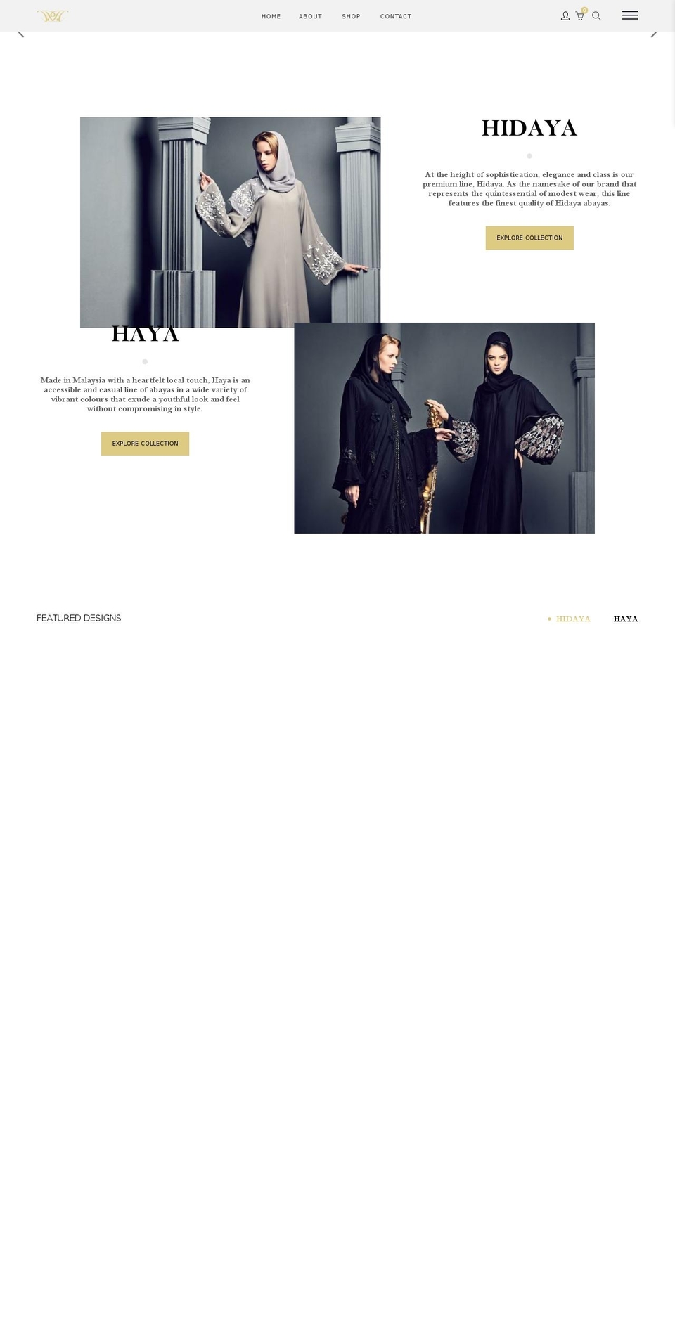 hidayainternational.com — Shopify storefront screenshot