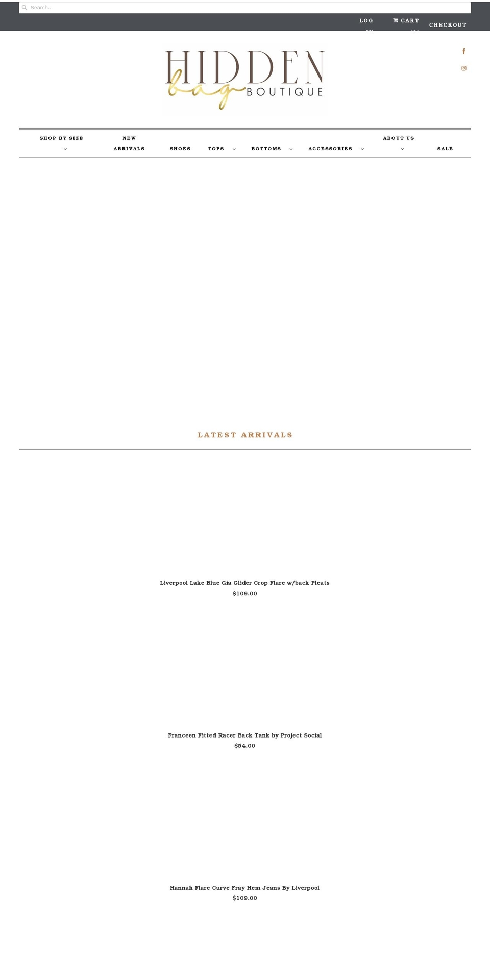 hiddenbagboutique.com shopify website screenshot