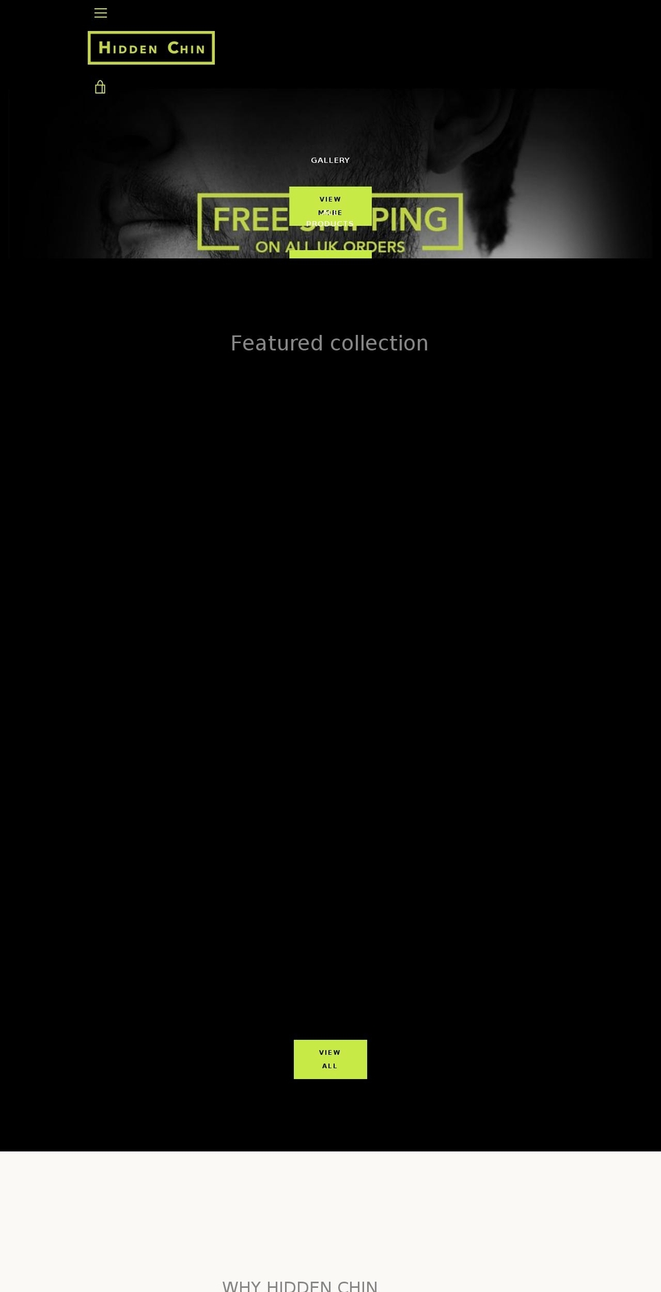 hiddenchin.com — Shopify storefront screenshot
