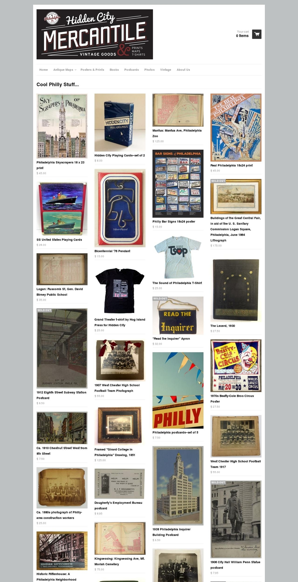 hiddencitymercantile.com shopify website screenshot