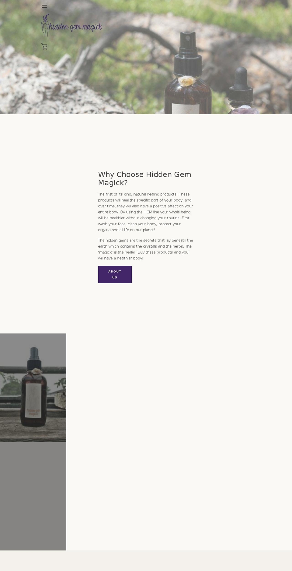 hiddengemmagick.com — Shopify storefront screenshot