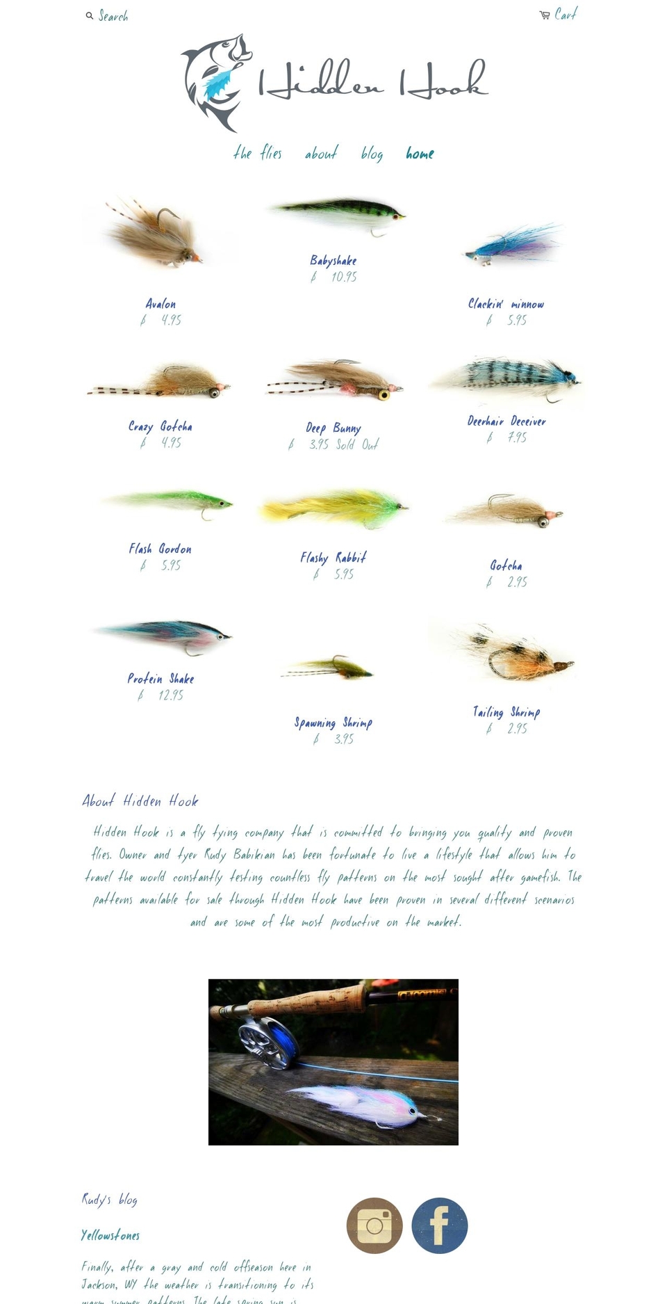 hiddenhookfly.com shopify website screenshot