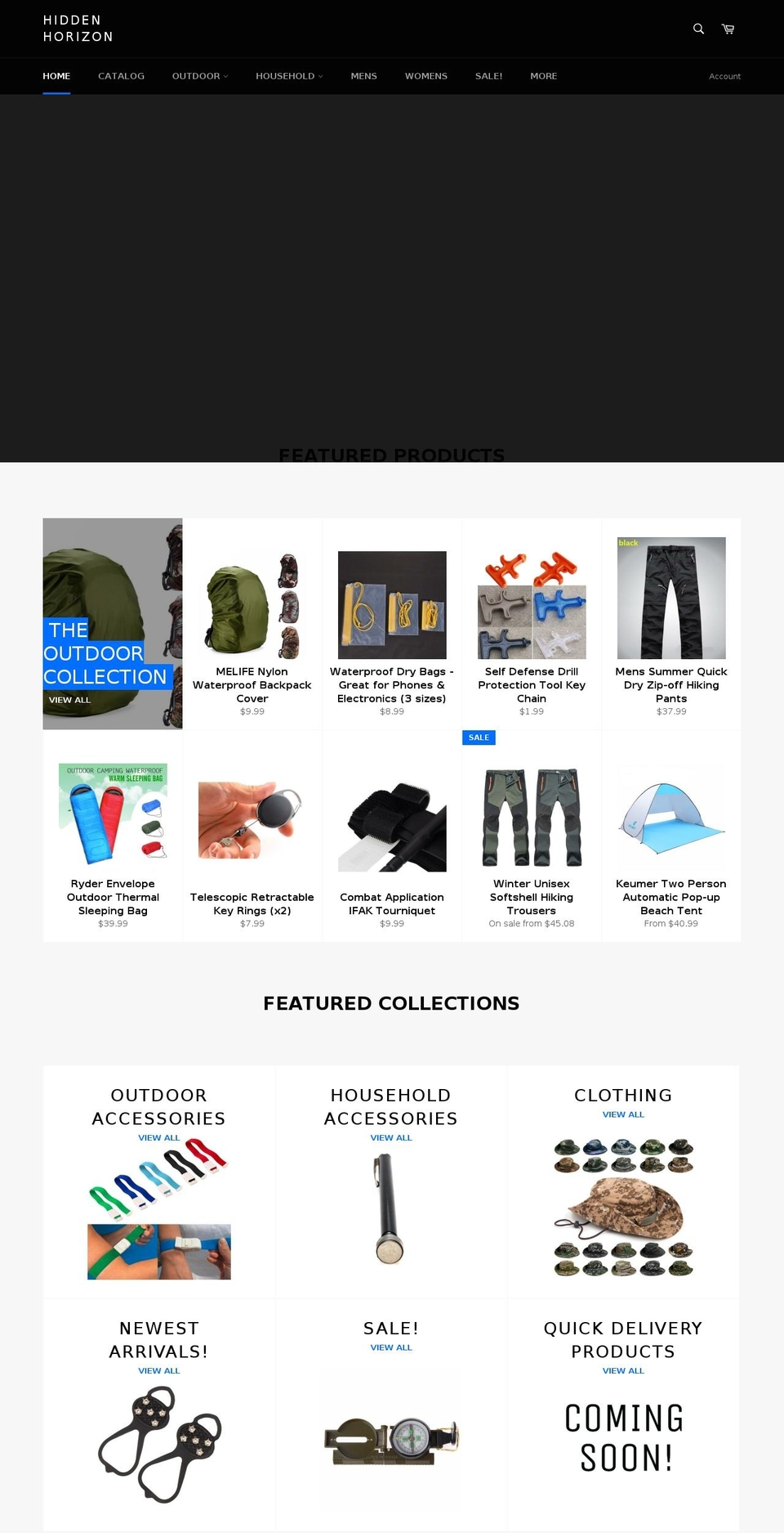 hiddenhorizon.com shopify website screenshot