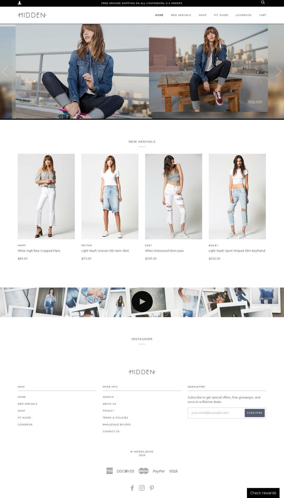 hiddenjeans.com shopify website screenshot