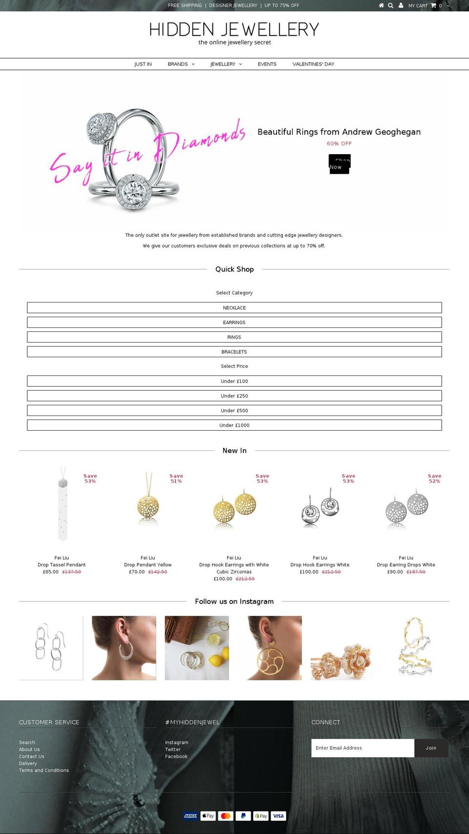 hiddenjewellery.com shopify website screenshot