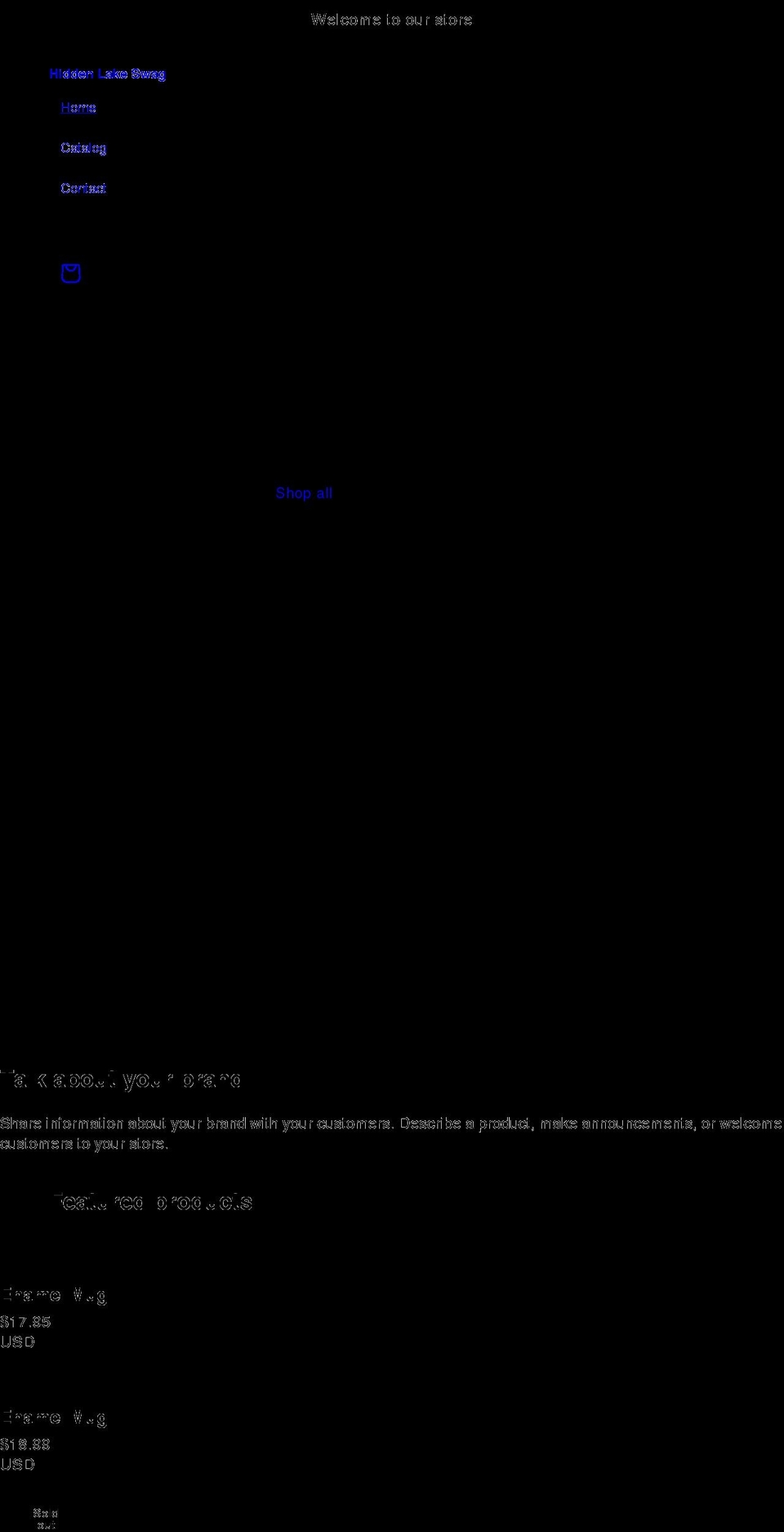 hiddenlakestables.com shopify website screenshot
