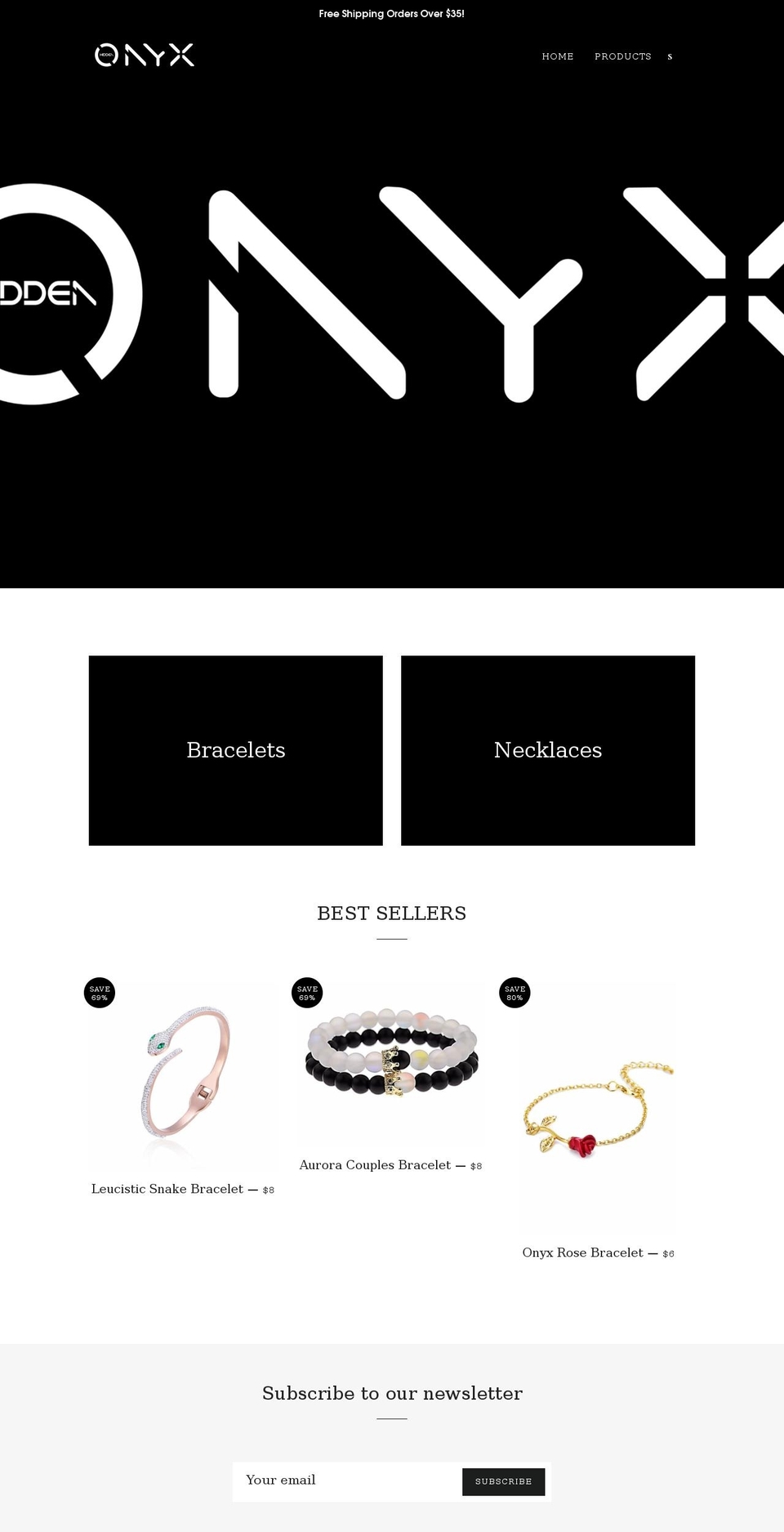 hiddenonyx.com shopify website screenshot