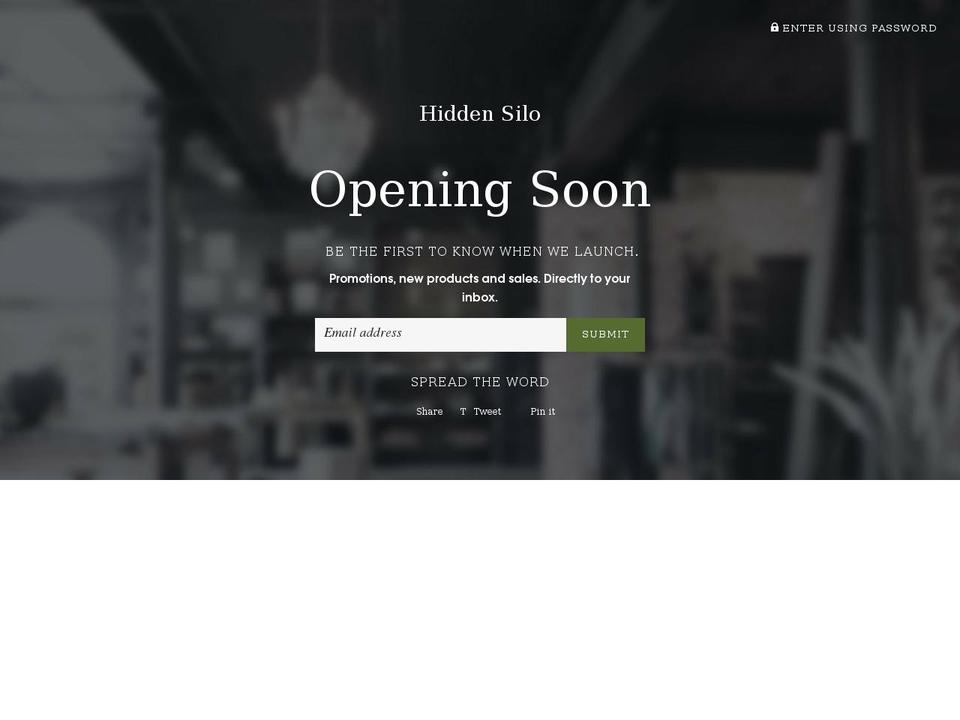 hiddensilo.com shopify website screenshot