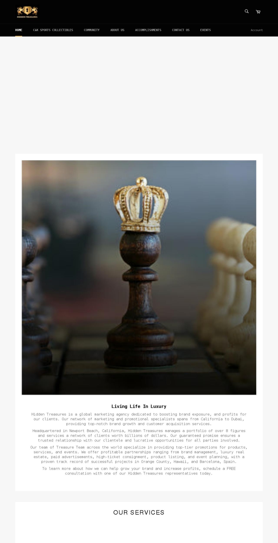 hiddentreasuresca.com shopify website screenshot