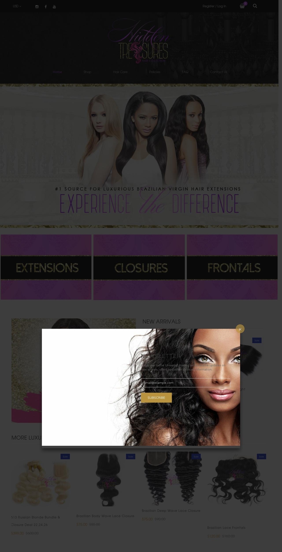 hiddentreasureshair.com — Shopify storefront screenshot