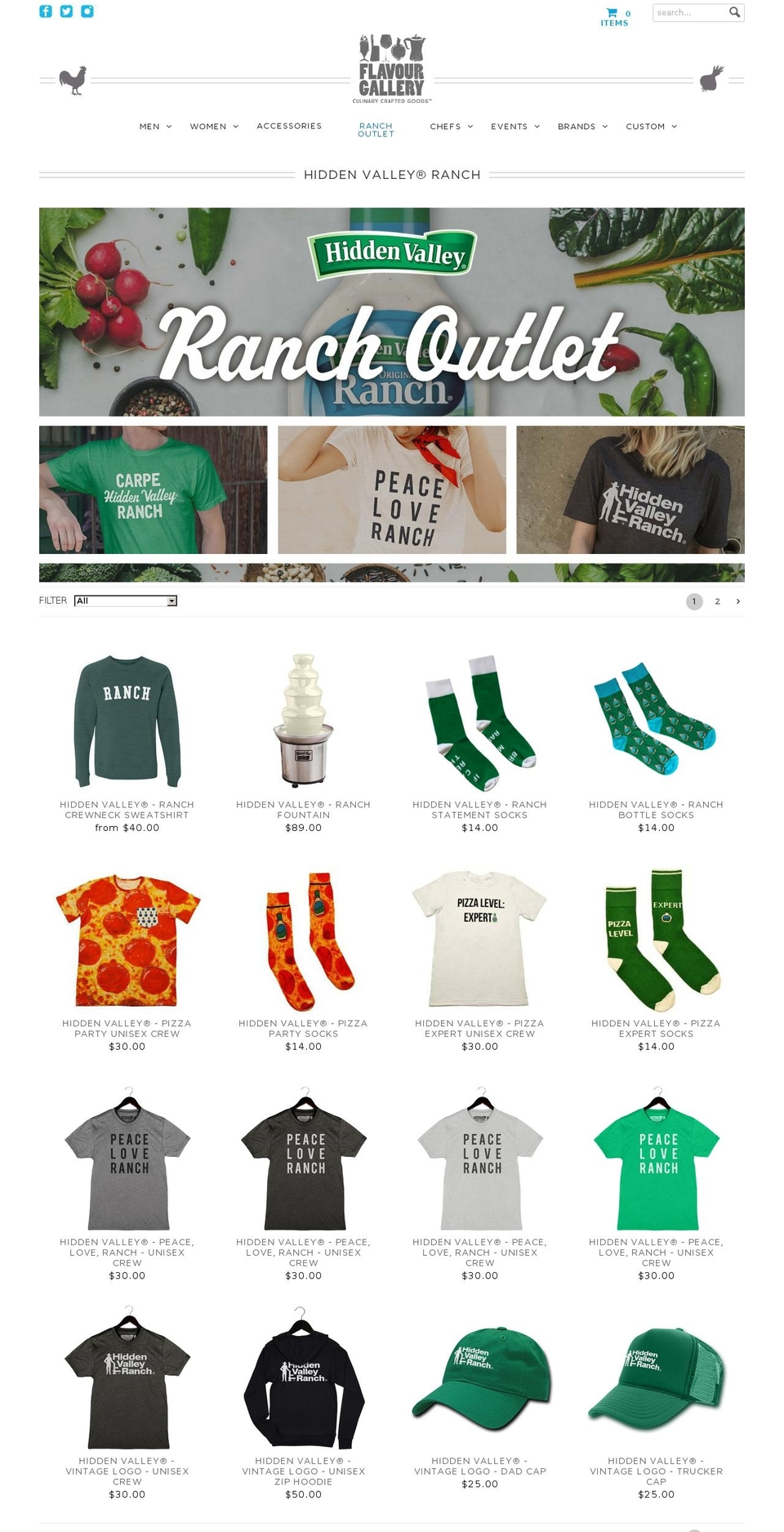 hiddenvalleyranchoutlet.com — Shopify storefront screenshot