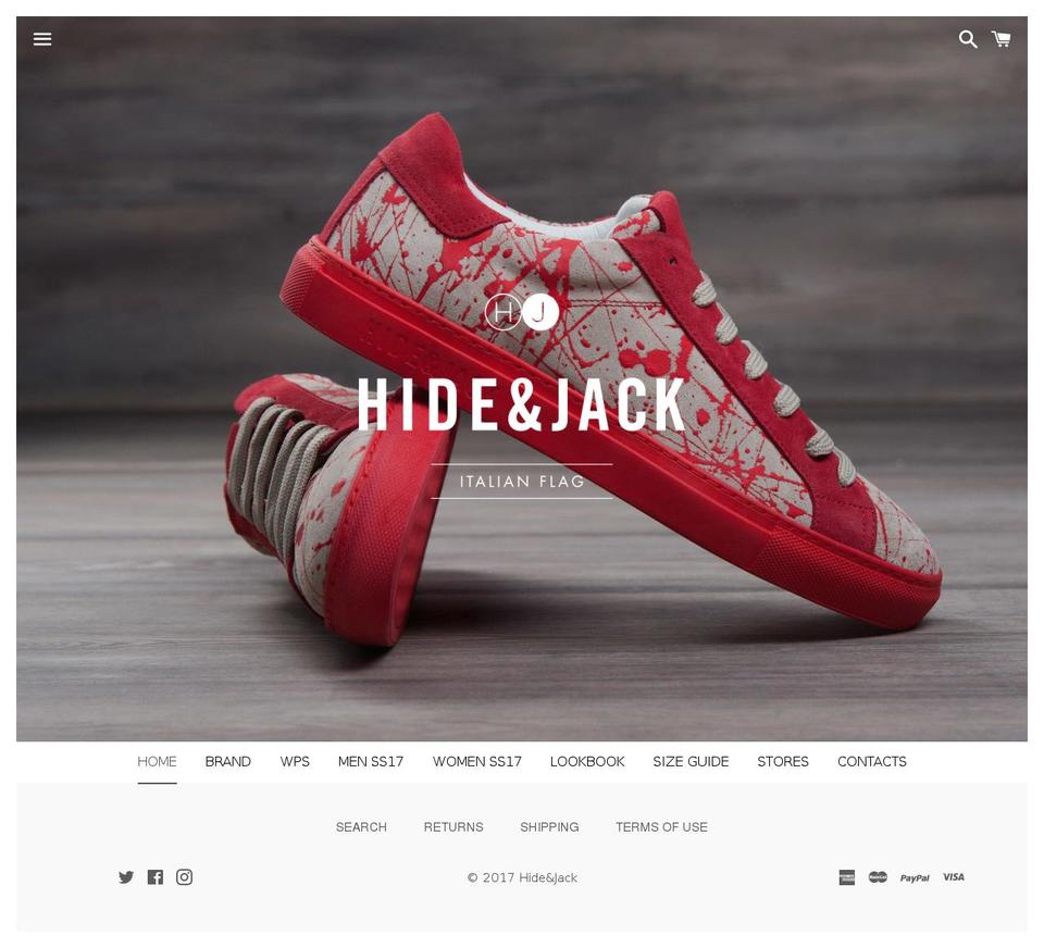 HuJ FW Shopify theme site example hideandjack.com