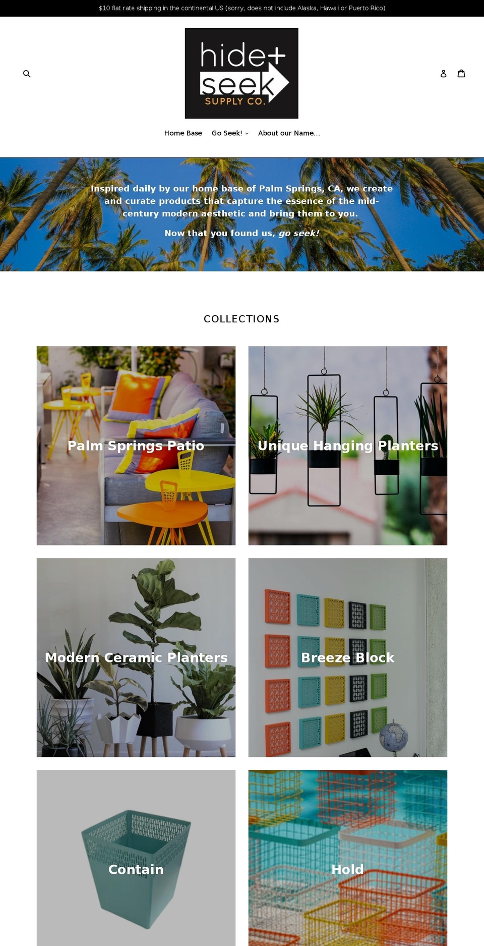 hideandseeksupplyco.com — Shopify storefront screenshot