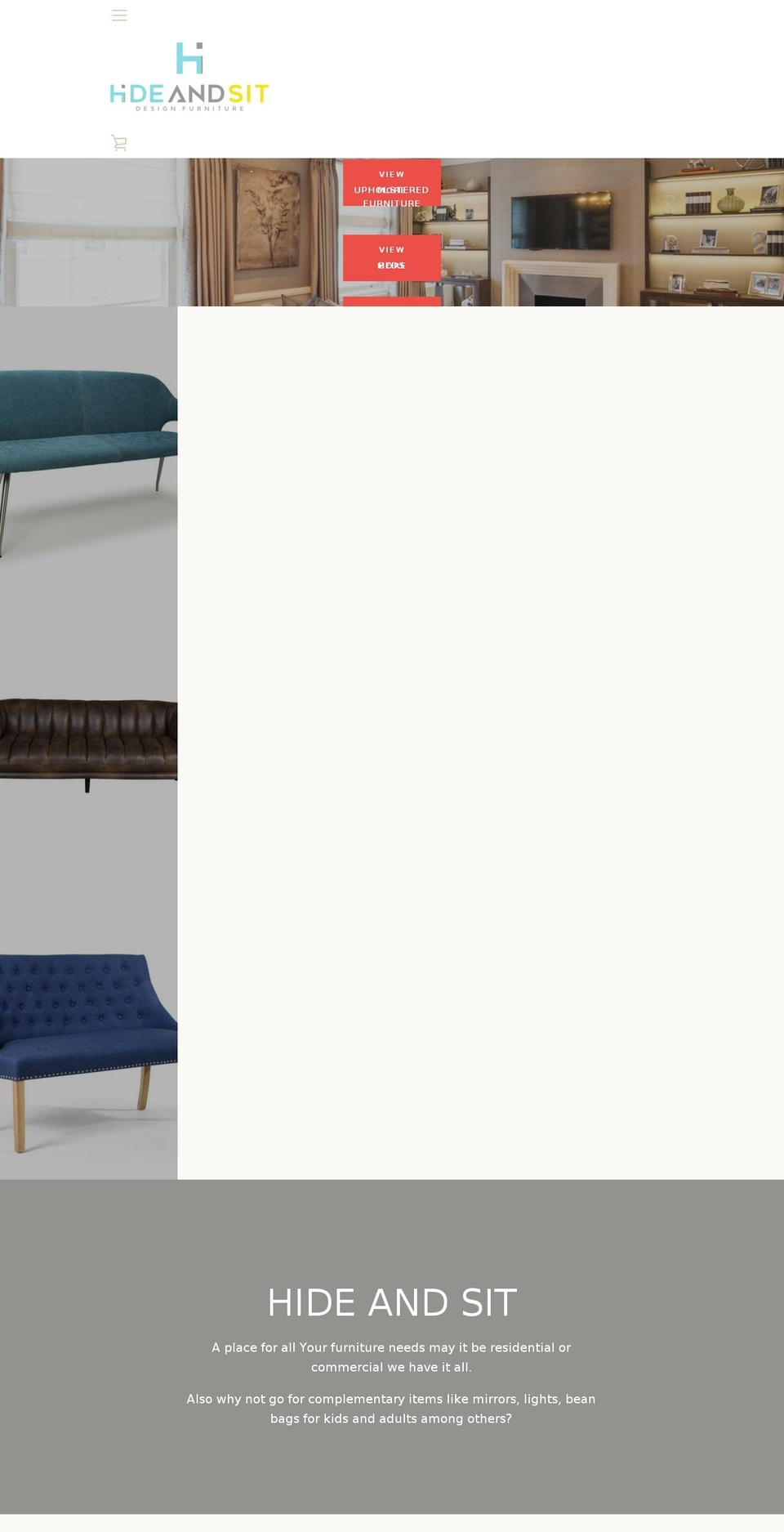 hideandsit.com — Shopify storefront screenshot