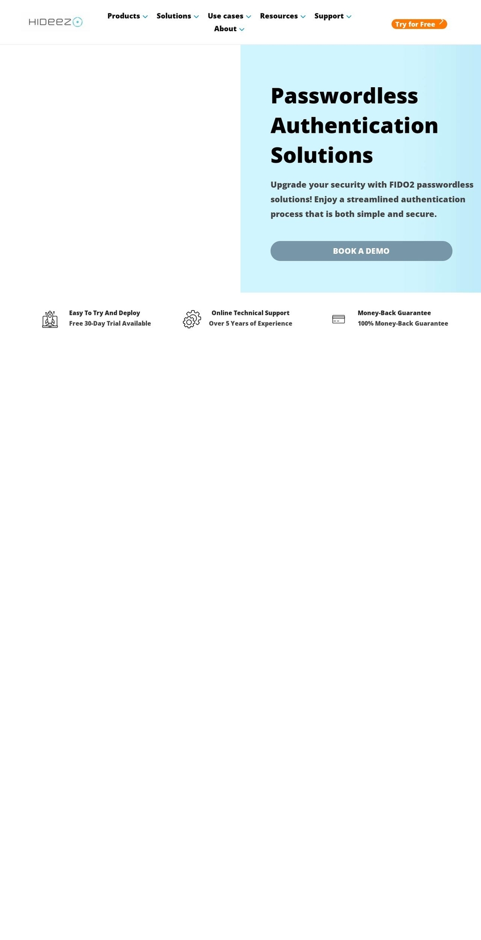 hideez.com shopify website screenshot