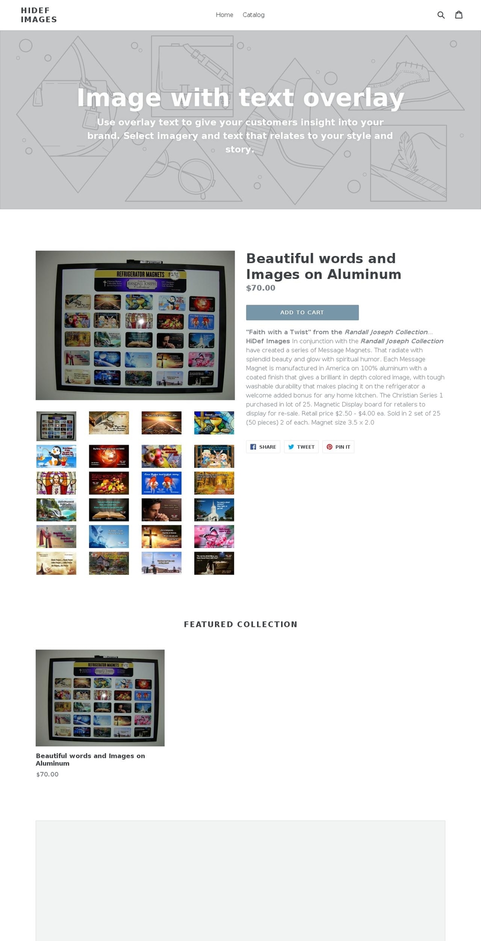 hidefimages.com — Shopify storefront screenshot