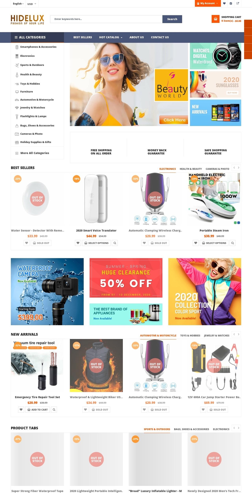 Ss-bigsale-home Shopify theme site example hidelux.com