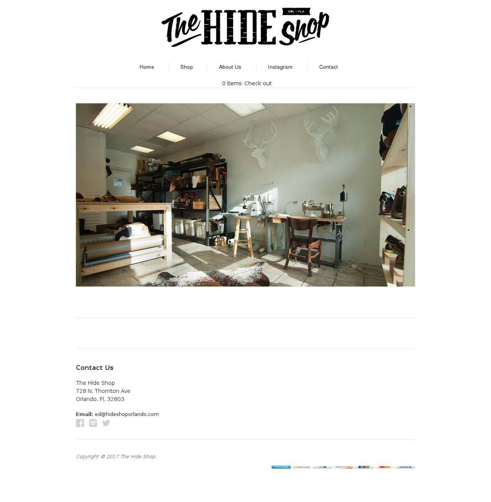 hideshoporlando.com shopify website screenshot