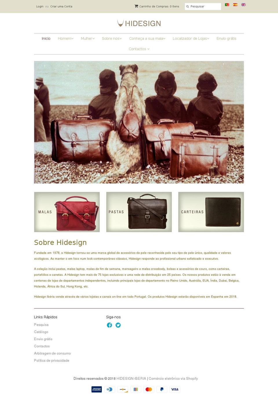 hidesign-iberia.com shopify website screenshot