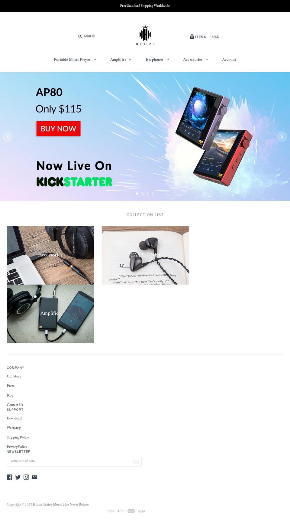 hidizs.net shopify website screenshot