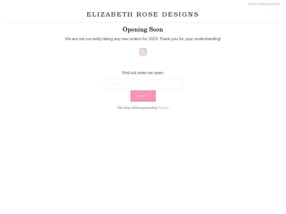 hielizabethrose.com — Shopify storefront screenshot