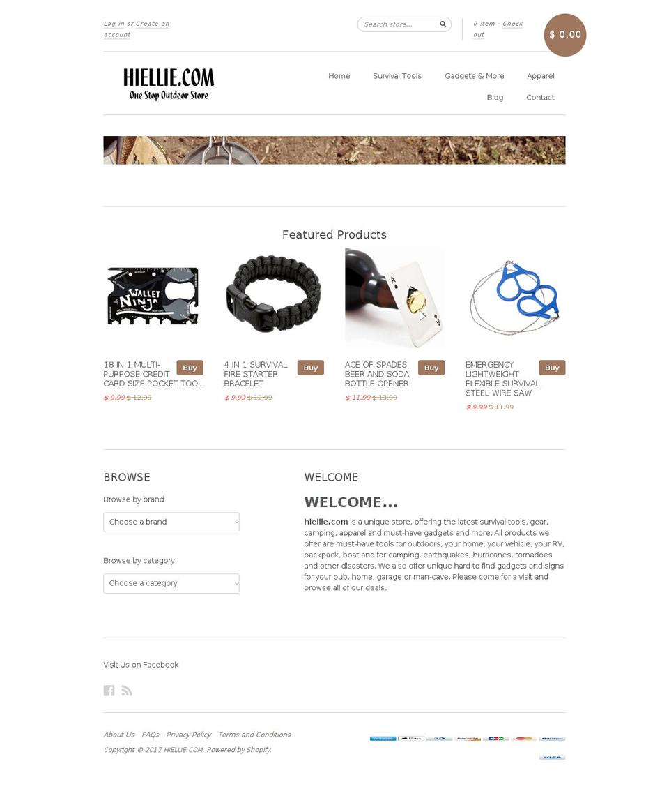 hiellie.com shopify website screenshot