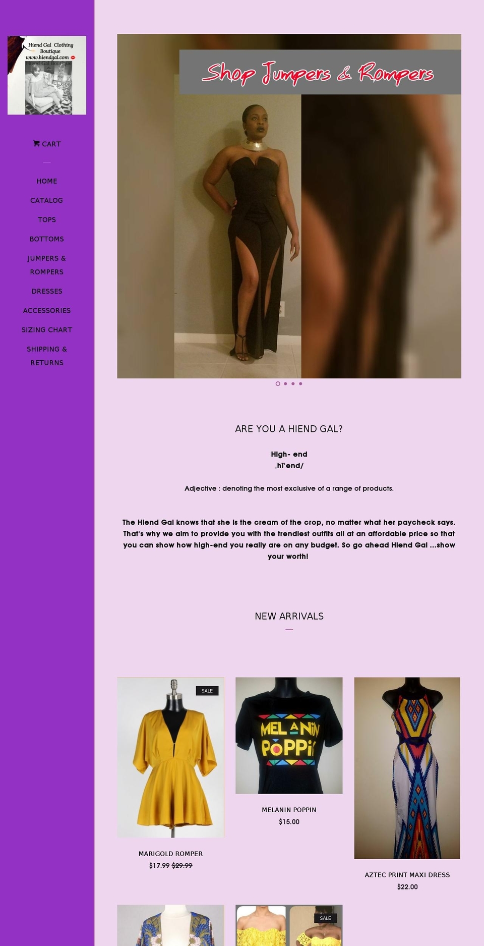hiendgal.com — Shopify storefront screenshot