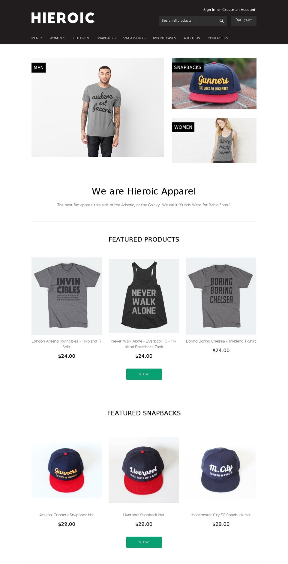 hieroic.com shopify website screenshot