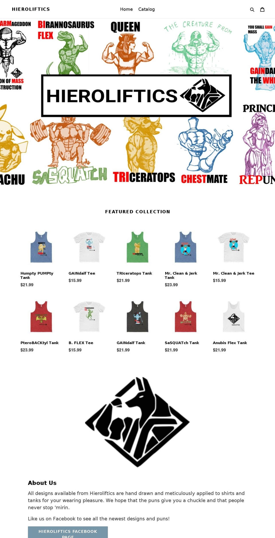 hieroliftics.com — Shopify storefront screenshot