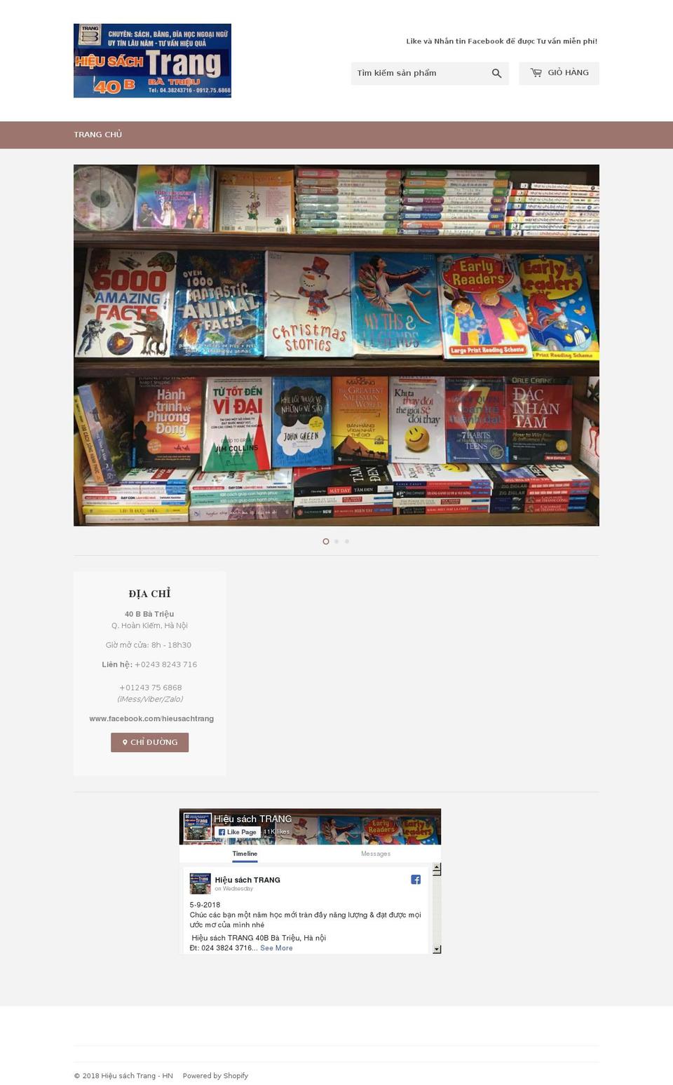 hieusachtrang.com — Shopify storefront screenshot