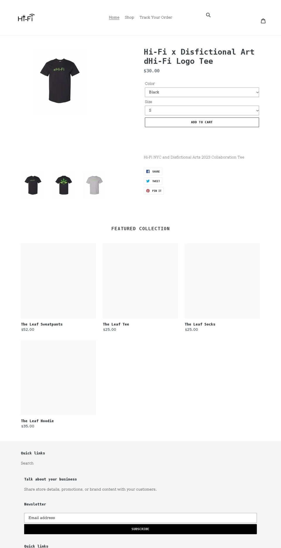 hifinyc.store shopify website screenshot