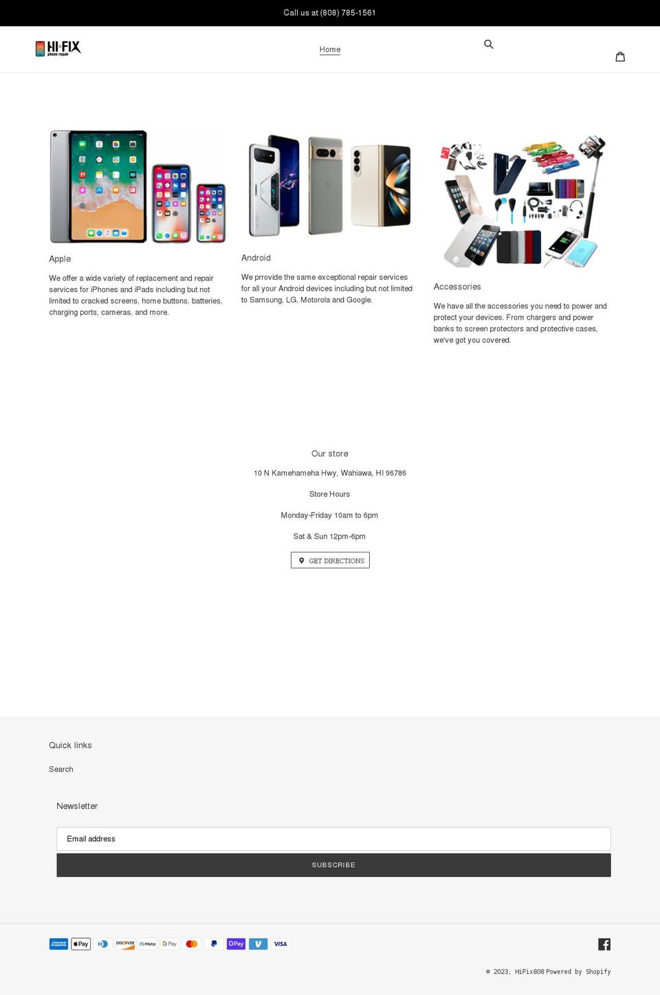 hifixoahu.com shopify website screenshot