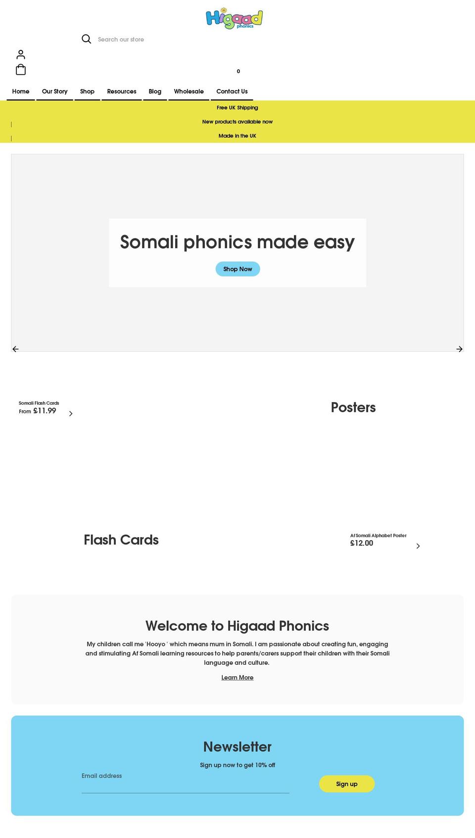 higaadphonics.com shopify website screenshot