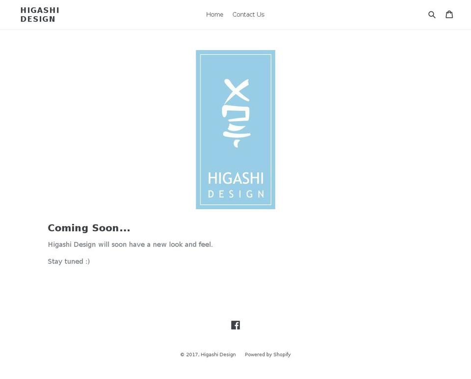 higashidesign.com shopify website screenshot