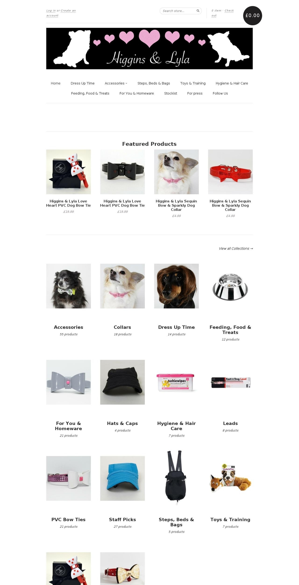 higginsandlyla.com shopify website screenshot