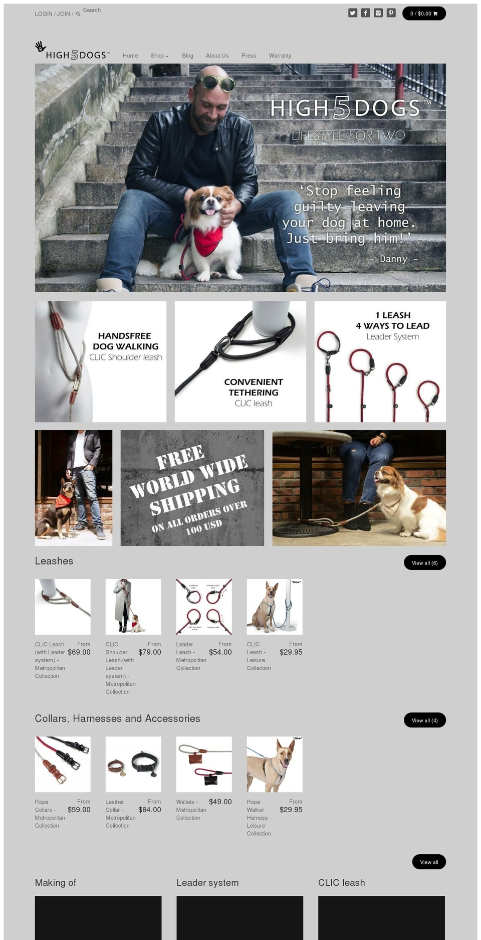 high5dogs.com shopify website screenshot