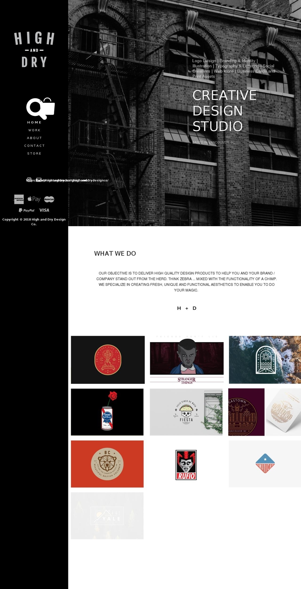 highanddrydesignco.com — Shopify storefront screenshot