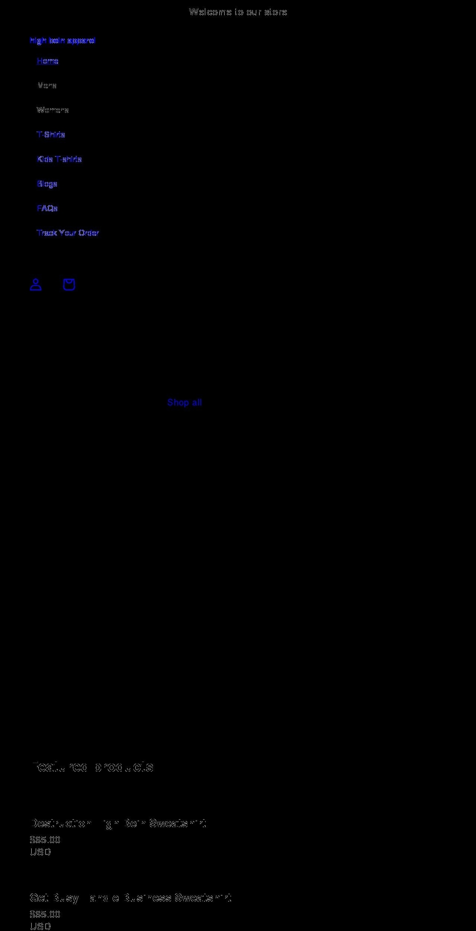 highbeinapparel.com shopify website screenshot