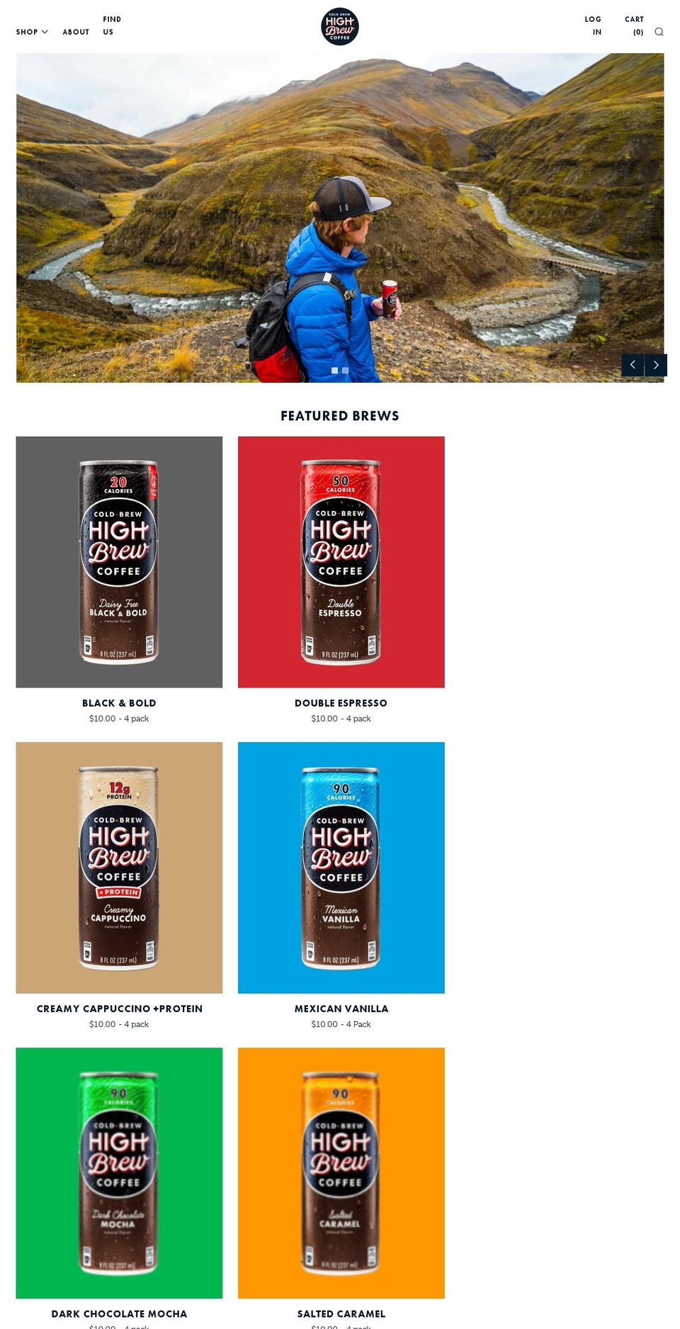 highbrewcoffee.com — Shopify storefront screenshot