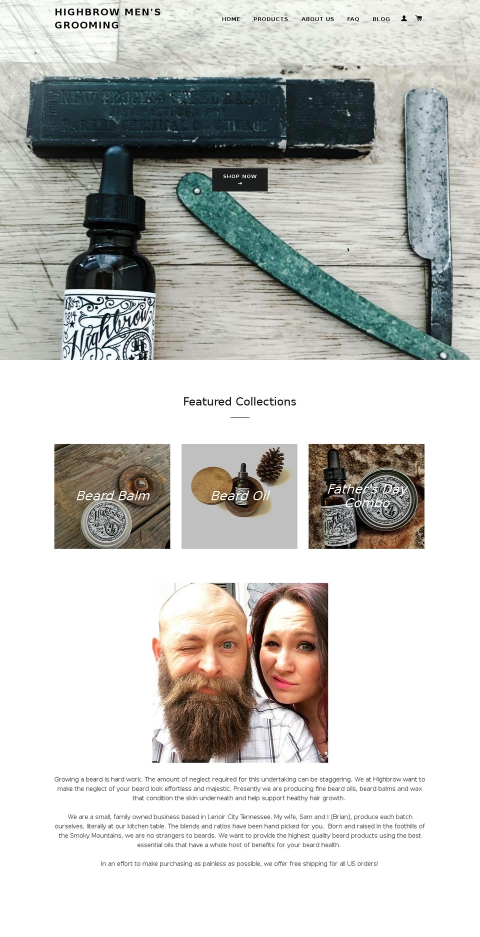highbrowmensgrooming.com — Shopify storefront screenshot