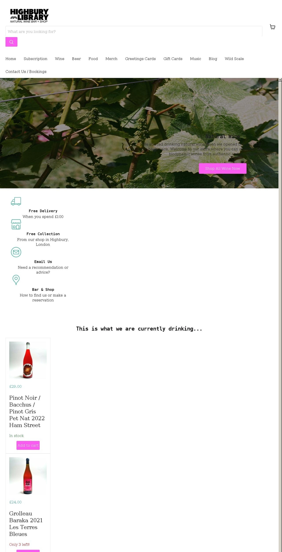 highburylibrary.co.uk shopify website screenshot