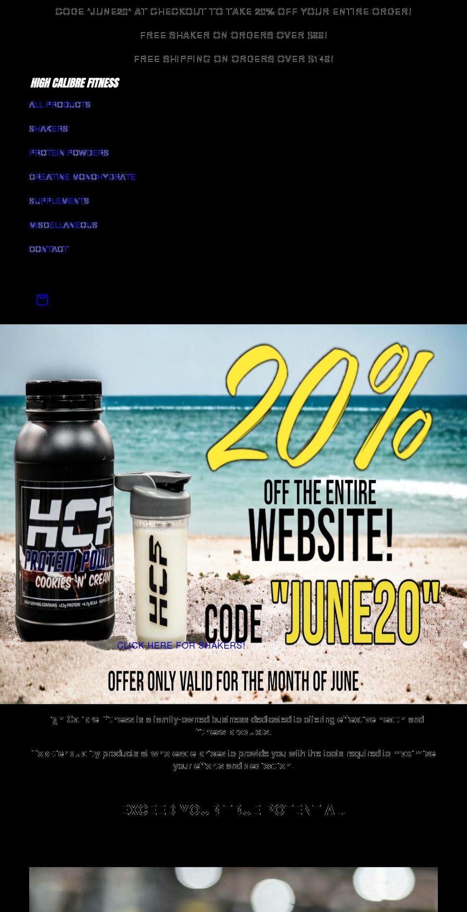 highcalibrefitness.com shopify website screenshot